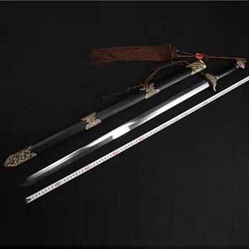 103 см средновековен истински меч от высокомарганцовистой стомана, ковано стоманен оръжие, бамбук, цвете, слива, орхидея, хризантема, древен воин