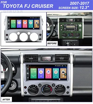 12,3 Инча Android13 За Toyota FJ Cruiser 2007-2018 Automotivo Главното Устройство Автоматична GPS Навигация Авто Радио DVD плейър Стерео 4G DSP