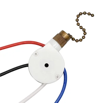 1БР вентилатор на Тавана, Ключа на светлината ZingEar ЗЕ-208S E89885, 3-Високоскоростен 4-Проводный Превключвател на вентилатора, Тянущая Верига, Ключа за лампата на вентилатора, Бронз