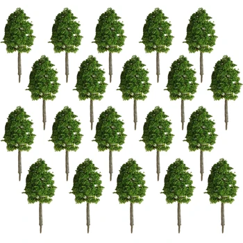 20 Броя Моделиране дървета Изкуствена пластмаса архитектура Железопътна Миниатюрни пейзажи Ландшафтни растения Украса за Доставка