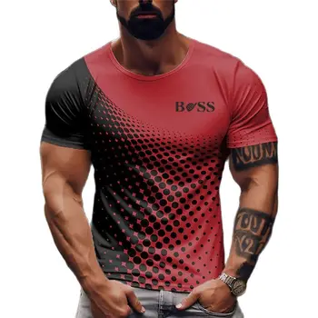 2023 Лятна мъжка тениска с къс ръкав, тениска с принтом в грах, мъжки върха, е абсолютно нов мъжки 3D тениска с къс ръкав