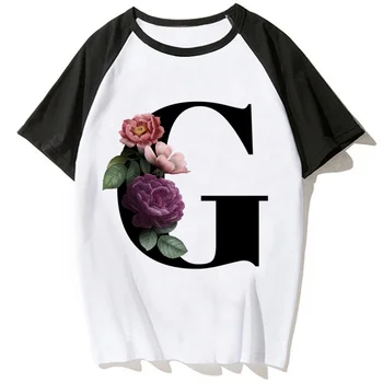 26 от Тениски с писмото принтом, дамски японската дизайнерска тениска с графичен дизайн, забавна дрехи за момичета