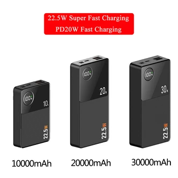 30000 mah-Power Bank 22,5 W Бързо Зареждане на Лаптоп Батерия за iPhone 13 12 Samsung Xiaomi Huawei PD20W Powerbank За Лаптоп