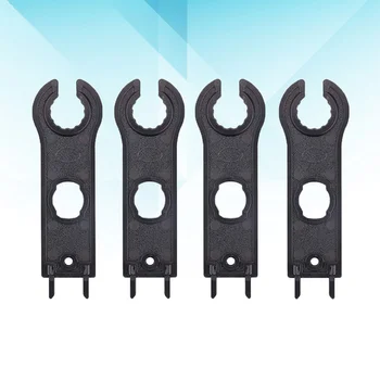 4 бр. гаечен ключ, инструмент за изключване на съединителя на слънчеви панели, гаечен ключ, Пластмасов джобен ключ за свързване на слънчеви батерии (черно)