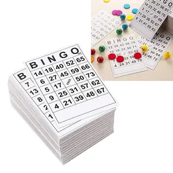 60шт Големи Бинго карти, лесно разбираем за възрастни и деца, листове игри Бинго карти