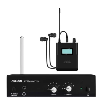 ANLEON S2T UHF стерео безжична мониторная система 863-865 Mhz Безжичен монитор предавател приемник със слушалки 100-240 В