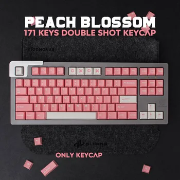 GMK Peach Blossom Cherry Profile Double Shot Keycap Английски Персонализирани Капачки За Механична клавиатура 61/64/68/75/84