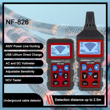 NOYAFA NF-826 Подземен Кабелен Тестер, Локатор, Устройство за проследяване на кабели, Стенни Електрически линии, Водопровод и Газопровод