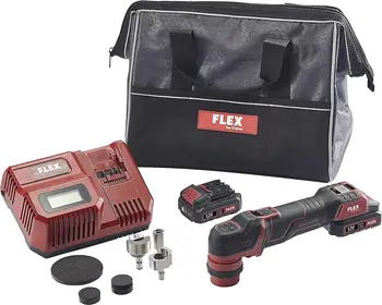PXE 80 12.0-ЕО set, САЩ, безжичен мультиполировщик на 12 В, включва две батерии с капацитет 2,5 Ah, зарядно устройство и мека чанта