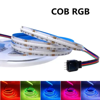 RGB COB Led лента Лампа 12V 24V 810 840 светодиода/M на 10 MM PCB FOB Гъвкава Лента Светлина с Висока Плътност RA90 Линейна Затемняемая Въже 5 М/ролка