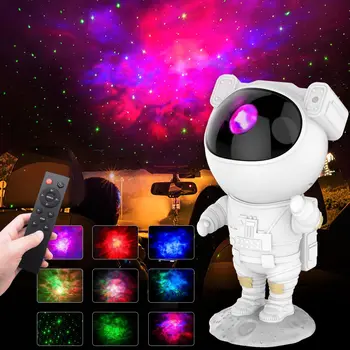 Астронавт лека нощ Звездна Проекция USB Акумулаторна Цветна Музика Възпроизвеждане на Декомпресия Зимен сън Светлина Бял Шум