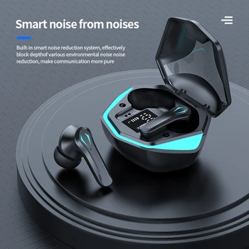 Безжични слушалки TWS, слушалки с вграден микрофон, съвместими с Bluetooth Слушалки в ушите 5.3, Сензорно управление, Дисплей захранване за смартфон