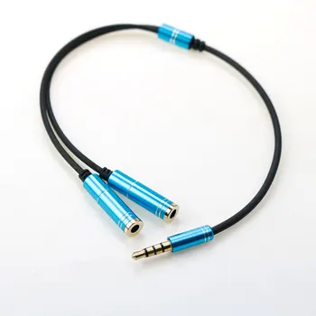 Висококачествен 4-секционни разделительный кабел 3,5 аудио 1/2, метален говорител за слушалки 3,5 mm, разделител за две жени
