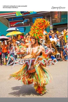 Висококачествен произведен по поръчка костюм summer paradise parade на тема племе, костюм на вожда диваци серия, флуоресцентен цвят ds