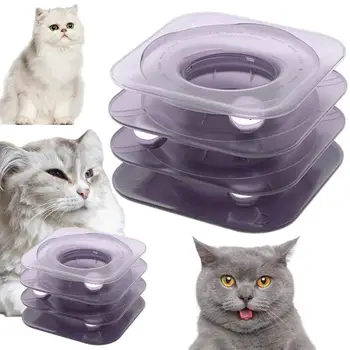 Въртящи се играчки за котки, интерактивна играчка валяк за котки С 3-уровневым аксесоар за коте, големи и малки средни котки