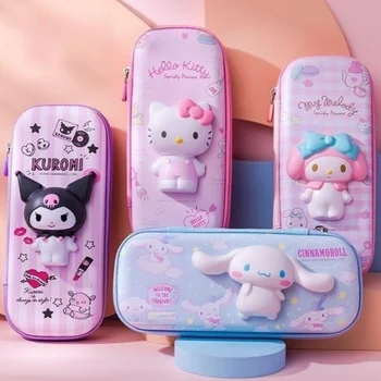 Декомпрессионный молив случай Sanrio Kuromi Hello Kitty, Многофункционална кутия за канцеларски материали за студенти, Детски молив случай за ученически пособия