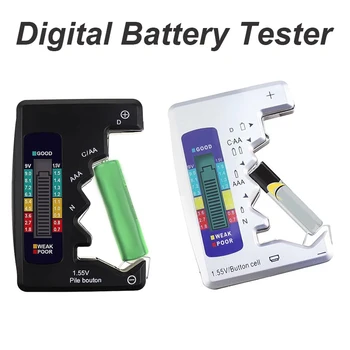 Дигитален тестер за зареждане на батерията, Универсална проверка на заряд на батерията, малки тестери на заряд на батерията за битови батерии AAA AA C, D, 9V 1,5 V