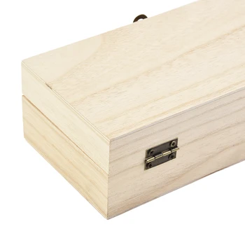 Дървена кутия за съхранение, Ръчно полиране, Натурален/Светъл/Тъмен Правоъгълен Ретро Стил 20* 10 * 6 см, Защита на околната среда