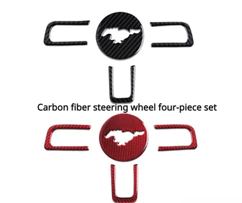 За Ford Mustang GT 2015-2019, Декорация на волана на колата, етикети, стикер, Довършителни работи, интериорни Аксесоари Авто, карбон