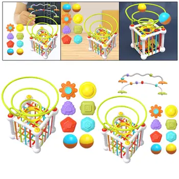 Играчки-взискателни за деца, подходящи умения малък мотор, Текстурирани топки, Пресевни игри за докосване изследвания и творческа дейност