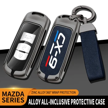 Калъф за ключове на кола от с сплав TPU, чанта за Mazda 6 CX-9, авто ключодържател, метална обвивка за ключове, аксесоари за декориране на интериор на автомобил