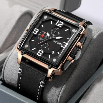 Кварцови часовници за мъже, най-добрата марка за луксозни часовници с хронограф, мъжки кожени спортни армейските военни ръчен часовник Relogio Masculino