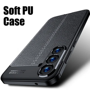 Класически Луксозен марка F54, оригинален устойчив на удари калъф-броня за Samsung Galaxy F54 5G, калъф за мобилен телефон от мека кожа Carbon TPU