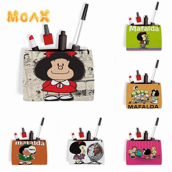 Козметични чанти с анимационни герои Mafalda, Клатч, молив случай, Дамски Косметичка, Модерен Женски Мини чантата за съхранение червило, Органайзер за тоалетни принадлежности