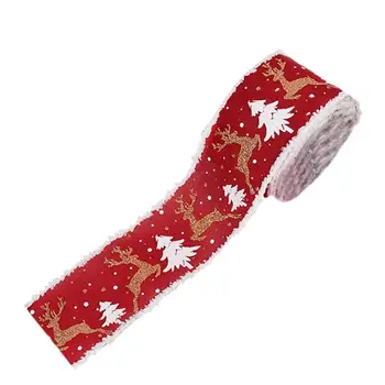 Коледна лента от Зебло С Елени Коледна Празнична Коледна лента Коледна Метална лента за опаковане на подарък опаковки Скоба за banta за коса