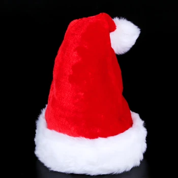 Коледна шапка за възрастни 30х40 см, Луксозна плюшен Коледна шапка, Удебелена плюшен Коледна шапка