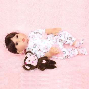 Кукли с пълна Лепило Мади 18-Инчовата Момиче 3D Боядисана Кукла-Бебе С Корени Коса За Детски Подарък Muñecas Reborn Simulation DollCollection