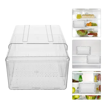 Кутия за съхранение в хладилник Прозрачни пластмасови Кутии За съхранение, Штабелируемый Кутия, Накладываемый Прозрачен Органайзер