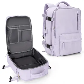 Лек пътен Многофункционален женски куфар с голям капацитет, раници чанти, водоустойчив стилен раница за бизнес лаптоп с USB порт