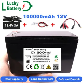 Лъки Li Ion 18650 акумулаторна Батерия за электромобиля, литиева батерия 9V - 12V 50Ah 100Ah, вграден BMS 30A с висок ток