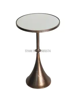 Мебели в скандинавски стил, метална кръгла маса, лампа, луксозно ретро огледало, арт масичка от стъкло, разтегателен, ъглов масичка, масичка за кафе на балкона
