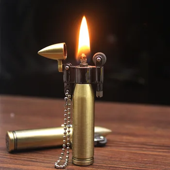 Метален шлайфане кръг в ретро стил с куршум, керосин запалка