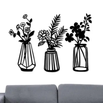 Метална ваза за цветя На стената здрав и Издръжлив Метален декор на цветя е Лесна ваза в стената, за кухнята, банята, Спалнята на Хотела
