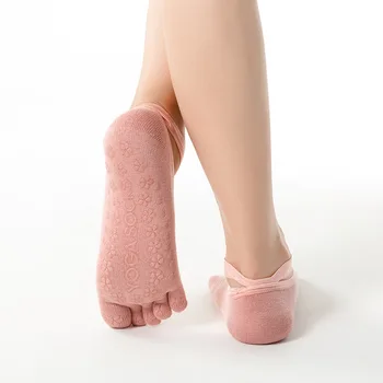 Мини чорапи за йога, 1 чифт дамски силиконови нескользящие чорапи за пилатес с отворена на гърба, дишащи дамски чорапи за занимания с балет, танци, фитнес, пилатес