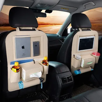 Многофункционален автомобилен органайзер, подвесная чантата на облегалката на седалката със сензорен екран, стойка за таблет, аксесоари за автомобили за интериора
