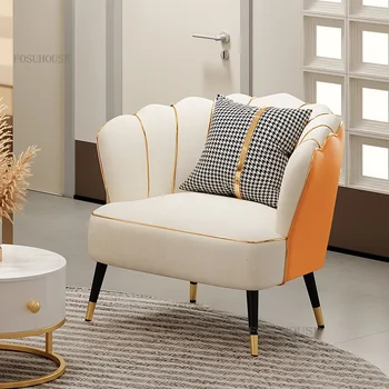 Модерни тъканни столове за дневна в минималистичен стил, Малък апартамент, Хол, диван, Фотьойл, Балкон, Стол за сядане с облегалка