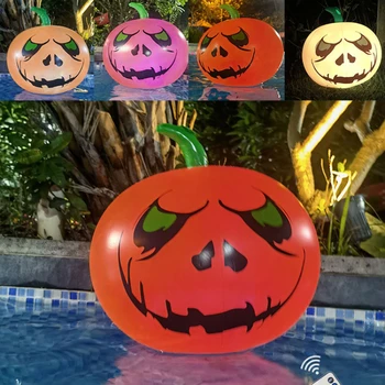 Нова Надуваема Тиква за Хелоуин с Дистанционно управление, 16-инчов led лампа, което променя цвета Тиква, Украса за парти в градината, украшение