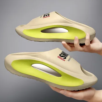 Нови Летни Дамски чехъл-чехли, Мъжки джапанки на платформа с дебели подметки, меки кухи спортни сандали Унисекс от ЕВА, ежедневни плажни обувки