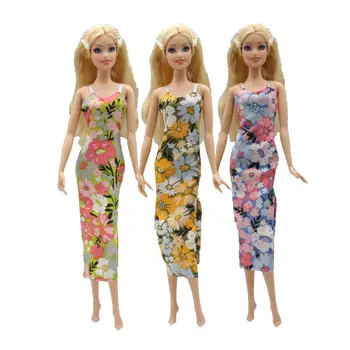 облекло за кукли 30 см, Цветни Жартиери, дълга рокля, аксесоари за ежедневието, облекла за пищна кукла Барби