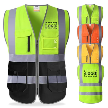 Отразяваща жилетка за безопасност за работа, жилетка, повишена видимост, Защитно облекло с лого по поръчка, Работно облекло за мъже и Жени