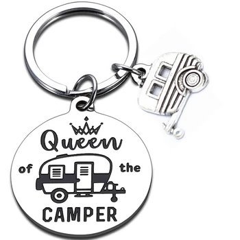 Подаръци за Кемперов Happy Camper RV Аксесоари за Любителите на Къмпинг Пътни Ремаркета Подаръци за Отдих на открито Ключодържател за Къмпинг Неща За Къмпинг