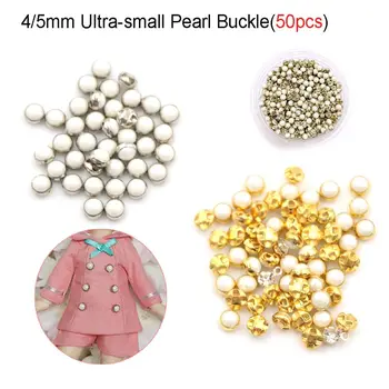 Прекрасен миниатюрен куклена къща ръчно изработени, Bjd Blythe, Мини-копчета с перли, Дрехи за кукли 
