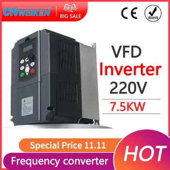Регулатор на честотата на въртене на Басите VFD от 220 до 220 v/380 v-415 7,5 кВт 11 кВт Двигател на променлив ток с трехфазным променливи инвертор