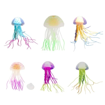 Силиконов украшение във вид на медуза, Украса за аквариумни аквариуми 2,4x5 инча