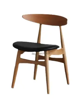 Скандинавски японски дизайн, стол Хансен от масивно дърво, малка маса за хранене, стол за апартаменти, кафе-сладкарница, хол, хотел, настаняване в семейство, в модерен стол с облегалка