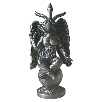 Скулптура на Сатанински идол Бафомета Дзен Медитация Магическо Крило Статуя на Коза Изделия от смола Религиозни украса Декорация на дома A